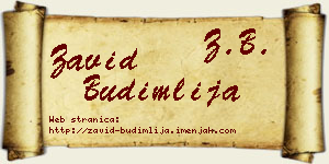 Zavid Budimlija vizit kartica